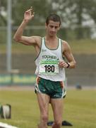 23 July 2005; Robert Heffernan, Togher A.C., crosses the line to win the Men's 10,000m walking race at the AAI National Track and Field Championships. Morton Stadium, Santry, Dublin. Picture credit; Pat Murphy / SPORTSFILE