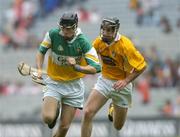 23 July 2005; Cathal Parlon, Offaly, in action against Ciaran Herron, Antrim. Guinness All-Ireland Senior Hurling Championship, Relegation Section, Semi-Final, Offaly v Antrim, Croke Park, Dublin. Picture credit; Damien Eagers / SPORTSFILE