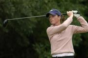 24 July 2005; Tara Delaney, Ireland, watches her drive from the 9th tee box during the Women's Irish Open Strokeplay Championship. Hermitage Golf Club, Lucan, Co. Dublin. Picture credit; Matt Browne / SPORTSFILE