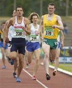 24 July 2005; Ciaran O'Connell, Glaslough Harriers A.C., 376, on his way to winning the Men's 800m final from Thomas Chamney, Crusaders A.C., 239, during the AAI National Track and Field Championships. Morton Stadium, Santry, Dublin. Picture credit; Pat Murphy / SPORTSFILE