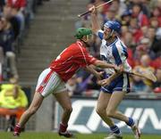 24 July 2005; John Mullane, Waterford, is tackled by Brian Murphy, Cork. Guinness All-Ireland Senior Hurling Championship Quarter-Final, Cork v Waterford, Croke Park, Dublin. Picture credit; Damien Eagers / SPORTSFILE