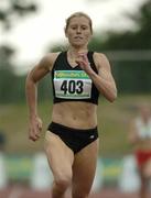 24 July 2005; Karen Shinkins, Dublin City Harriers A.C., on her way to victory in the Women's 400m Final during the AAI National Track and Field Championships. Morton Stadium, Santry, Dublin. Picture credit; Pat Murphy / SPORTSFILE