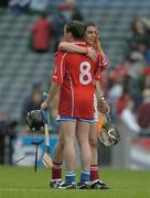 24 July 2005; Cork players Tom Kenny, 8, and Neil Ronan congratulate each other. Guinness All-Ireland Senior Hurling Championship Quarter-Final, Cork v Waterford, Croke Park, Dublin. Picture credit; Ray McManus / SPORTSFILE