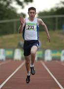 24 July 2005; Jason Smyth, City of Derry A.C., on his way to third in the Men's 100m final during the AAI National Track and Field Championships. Morton Stadium, Santry, Dublin. Picture credit; Pat Murphy / SPORTSFILE