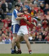 24 July 2005; Kieran Murphy, Cork, and Fergal Hartley, Waterford, during the first half. Guinness All-Ireland Senior Hurling Championship Quarter-Final, Cork v Waterford, Croke Park, Dublin. Picture credit; Ray McManus / SPORTSFILE