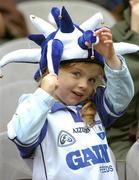 24 July 2005; Waterford fan Hannah Daughton (5), from Hillview, Waterford, adjusts her hat while at the game. Guinness All-Ireland Senior Hurling Championship Quarter-Final, Cork v Waterford, Croke Park, Dublin. Picture credit; Brendan Moran / SPORTSFILE