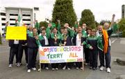 25 July 2005; The Irish team who won 22 medals at the World Transplant Games pictured after their arrival at Dublin Airport. Irish World Transplant Games team homecoming, Dublin Airport, Dublin. Picture credit; Damien Eagers / SPORTSFILE