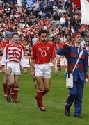 24 July 2005; Cork captain Sean Og O hAilpin leads his team during the pre-match parade. Guinness All-Ireland Senior Hurling Championship Quarter-Final, Cork v Waterford, Croke Park, Dublin. Picture credit; Ray McManus / SPORTSFILE