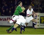 4 February 2000; Guy Easterby, Ireland A, in action against Tim Stimpson, 15, England Saxons. Six Nations &quot;A&quot; Rugby International, England Saxons v Ireland A, Franklins Gardens, Northampton, England. Picture credit: Brendan Moran / SPORTSFILE