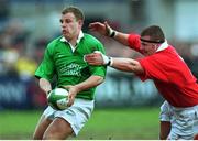 31 March 2000; Emmet Farrell, Ireland A, is tackled by  Iestyn Thomas, Wales A. Six Nations &quot;A&quot; Rugby International, Ireland A v Wales A, Donnybrook, Dublin. Picture credit: Matt Browne / SPORTSFILE