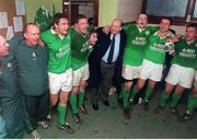31 March 2000; Ireland A celebrate defeating Wales to win the triple crown. Six Nations &quot;A&quot; Rugby International, Ireland A v Wales A, Donnybrook, Dublin. Picture credit: Matt Browne / SPORTSFILE