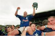 20 May 2000; St Mary's captain Trevor Brennan celebrates after the final whistle. AIB All-Ireland League Rugby Final, St Mary's v Lansdowne, Lansdowne Road, Dublin. Picture credit: Matt Browne / SPORTSFILE