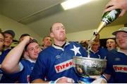 20 May 2000; St Mary's captain Trevor Brennan celebrates with the AIB League Cup after his side defeated Lansdowne. AIB All-Ireland League Rugby Final, St Mary's v Lansdowne, Lansdowne Road, Dublin. Picture credit: Matt Browne / SPORTSFILE