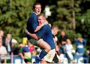 13 May 2000; Victor Costello, St Mary's, celebrates his try with team-mate Ross Doyle. AIB All-Ireland League semi-final, St Mary's v Ballymena, Templeville Road, Dublin. Picture credit: Matt Browne / SPORTSFILE