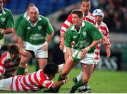 11 November 2000; Man of the match, Ronan O'Gara, Ireland, in action against Toshikazu Fumihara, Japan. International Rugby Friendly, Ireland v Japan, Lansdowne Road, Dublin. Picture credit: Brendan Moran / SPORTSFILE