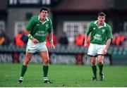 11 November 2000; Shane Horgan, left and Brian O'Driscoll, Ireland. International Rugby Friendly, Ireland v Japan, Lansdowne Road, Dublin. Picture credit: Brendan Moran / SPORTSFILE