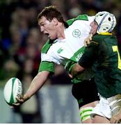 15 November 2000; Robert Casey, Ireland A, is tackled by Johan Wasserman, South Africa A.&quot;A&quot; Rugby International, Ireland A v South Africa A, Thomond Park, Limerick. Picture credit: Matt Browne / SPORTSFILE