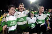 15 November 2000; Ireland A players, from left, David Wallace, Robert Casey, Paul Wallace and Alan Quinlan celebrate the win over South Africa A.&quot;A&quot; Rugby International, Ireland A v South Africa A, Thomond Park, Limerick. Picture credit: Matt Browne / SPORTSFILE