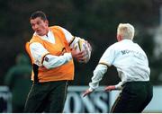16 November 2000; South Africa's Joost van der Westhuizen, scrum half and Percy Montgomerie, right, pictured during training. South Africa Rugby Squad Training, Blackrock Rugby Club, Stradbrook Road, Dublin. Picture credit: Matt Browne / SPORTSFILE