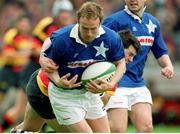 20 May 2000; Denis Hickie, St Mary's, in action against Shane Horgan, Lansdowne. AIB All-Ireland League Rugby Final, St Mary's v Lansdowne, Lansdowne Road, Dublin. Picture credit: Brendan Moran / SPORTSFILE