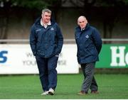 2 December 2000; St. Mary's College coach Brent Pope, left, and manager Kevin Conboy. AIB League Rugby, St Mary's College v Young Munster, Templeville Road, Dublin. Picture credit: Brendan Moran / SPORTSFILE