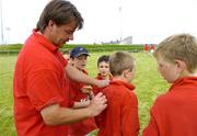 12 July 2005; Former Manchester United goalkeeper Gary Kelly signs autographs at the Kidz 4 Sports Summer Campz 2005, which includes soccer, hockey and golf. Naas Sports Centre, Naas, Co. Kildare. Picture credit; Pat Murphy / SPORTSFILE