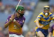 24 July 2005; Keith Rossiter, Wexford, in action against Clare. Guinness All-Ireland Senior Hurling Championship Quarter-Final, Wexford v Clare, Croke Park, Dublin. Picture credit; Brendan Moran / SPORTSFILE