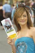 27 July 2005; Shirley Twohig, Cork, enjoys a day at the races. Galway Races, Ballybrit, Co. Galway. Picture credit; Pat Murphy / SPORTSFILE