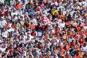 10 July 2005; Armagh and Tyrone fans watch the match. Bank of Ireland Ulster Senior Football Championship Final, Armagh v Tyrone, Croke Park, Dublin. Picture credit; Brian Lawless / SPORTSFILE