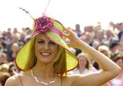 28 July 2005; Blathnaid O'Donoghue, of Ennis, Co. Clare, who won the elegant hat award at the Galway Races, Ballybrit, Co. Galway. Picture credit; Pat Murphy / SPORTSFILE