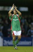 28 July 2005; Dan Murphy, Cork City, applauds the crowd after the final whistle. UEFA Cup, First Qualifying Round, 2nd Leg, Cork City v FK Ekranas, Turners Cross, Cork. Picture credit; Brendan Moran / SPORTSFILE