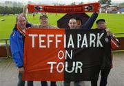 28 July 2005; Longford supporters, l to r, Noel Bergan, Sean Dempsey, Trevor Fitzpatrick and Jimmy Monaghan,  from Teffia Park, Longford Town,  pictured before the start of the game against Carmarthen Town. UEFA Cup, First Qualifying Round, 2nd Leg, Carmarthen Town v Longford Town, Latham Park, Newtown, Wales. Picture credit; Matt Browne / SPORTSFILE