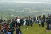 30 July 2005; Niall Quinn representing Dublin starts the M. Donnelly Poc Fada na hEireann Final. Annaverna Mountain Ravensdale, Cooley Mountains, Co. Louth. Picture credit; Damien Eagers / SPORTSFILE