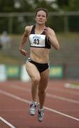 30 July 2005; Ciara Sheehy, Dublin City Harriers, in action during the Waterford Crystal Womens 200m final. Dublin International Games. Morton Stadium, Santry, Dublin. Picture credit; Pat Murphy / SPORTSFILE