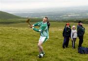 30 July 2005; Damien Fitzhenry representing Wexford in action during the M Donnelly Poc Fada na hEireann Final. Annaverna Mountain Ravensdale, Cooley Mountains, Co. Louth. Picture credit; Damien Eagers / SPORTSFILE