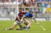 31 July 2005; Benny Dunne,Tipperary is tackled by Derek Hardiman, Galway. Guinness All-Ireland Hurling Championship, Quarter-Final, Galway v Tipperary, Croke Park, Dublin. Picture credit; Damien Eagers / SPORTSFILE