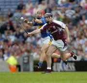 31 July 2005; Richie Murray, Galway, is tackled by Diarmaid Fitzgerald, Tipperary. Guinness All-Ireland Senior Hurling Championship Quarter-Final, Galway v Tipperary, Croke Park, Dublin. Picture credit; Ray McManus / SPORTSFILE