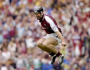31 July 2005; Tony Og Regan, Galway jumps for joy after victory over Tipperary. Guinness All-Ireland Hurling Championship, Quarter-Final, Galway v Tipperary, Croke Park, Dublin. Picture credit; Damien Eagers / SPORTSFILE