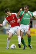 31 July 2005; Gerard Rowe, St Patrick's Athletic, in action against Greg O'Halloran, Cork City. eircom League, Premier Division, St Patrick's Athletic v Cork City, Richmond Park, Dublin. Picture credit; Matt Browne / SPORTSFILE