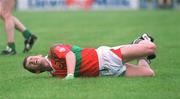 24 July 1994; Mayo's Anthony McGarry lies injured on the field before receiving attention. Bank of Ireland Connacht Football Final, Leitrim v Mayo, Dr. Hyde Park, Roscommon. Picture credit; David Maher / SPORTSFILE