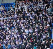 25 February 2014; Terenure College supporters celebrate a try late in the game. Beauchamps Leinster Schools Junior Cup, Quarter-Final, Newbridge College v Terenure College, Donnybrook Stadium, Donnybrook, Dublin. Picture credit: Piaras Ó Mídheach / SPORTSFILE