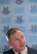 27 February 2014; Dublin manager Jim Gavin during a press conference ahead of their Allianz Football League, Division 1, Round 3, game against Cork on Saturday. Dublin Senior Football Team Press Conference, The Gibson Hotel, Dublin. Picture credit: Pat Murphy / SPORTSFILE