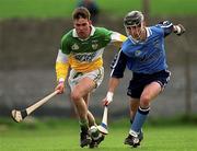 10 April 1999; David Sweeney of Dublin in action against Johnny Pilkington of Offaly during the Church & General National Hurling League Division 1A match between Offaly and Dublin at St Brendan's Park in Birr, Offaly. Photo by Ray McManus/Sportsfile