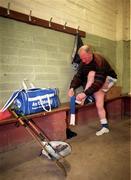 15 April 1999; 52 year-old Cavan hurling goalkeeper Enda Sheridan prepares for training at Breffni Park in Cavan. Photo by Brendan Moran/Sportsfile