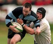17 April 1999; Frank McNamara of Shannon is tackled by David Corkery of Cork Constitution during the AIB All-Ireland League Division 1 semi-final match between Cork Constitution RFC and Shannon RFC at Temple Hill in Cork. Photo by Brendan Moran/Sportsfile