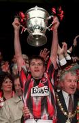 14 May 1994; Sligo Rovers captain Gavin Dykes lifts the FAI Cup after the FAI Cup Final match between Sligo Rovers and Derry City at Lansdowne Road in Dublin. Photo by David Maher/Sportsfile