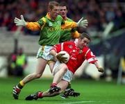 25 April 1999; Padraig O'Mahony of Cork in action against Graham Geraghty of Meath during the Church and General National Football League Semi-Final match between Cork and Meath at Croke Park in Dublin. Photo by Ray McManus/Sportsfile