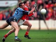 25 April 1999; Peter Loughran of Amragh in action against Paul Curran of Dublin during the Church & General National Football League Division 1 Semi-Final match between Armagh and Dublin at Croke Park in Dublin. Photo by Ray McManus/Sportsfile