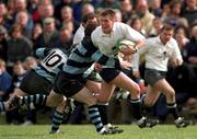 17 April 1999; Ronan O'Gara of Cork Constitution is tackled by Frank McNamara of Shannon during the AIB All-Ireland League Division 1 semi-final match between Cork Constitution RFC and Shannon RFC at Temple Hill in Cork. Photo by Brendan Moran/Sportsfile