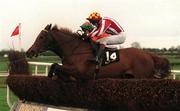 6 April 1999; Rince Ri, with Ruby Walsh up, right, jumps the last ahead of Promalee, with Richard Dunwoody up, on their way to winning the Power Gold Cup at Fairyhouse Racecourse in Ratoath, Meath. Photo by Matt Browne/Sportsfile